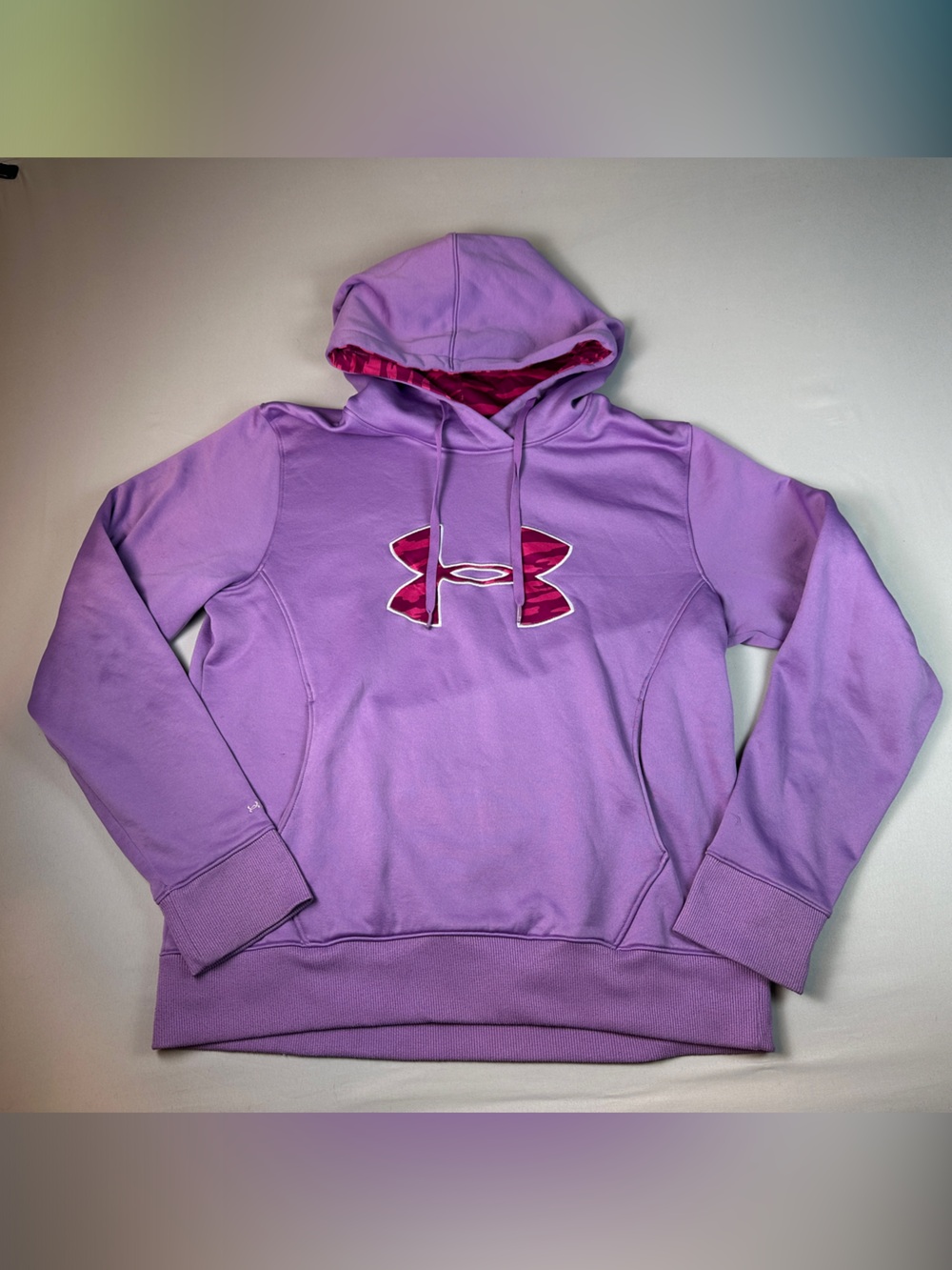Under Armour Storm Lavender Women's Hoodie Sweatshirt XL Pink Logo Camo